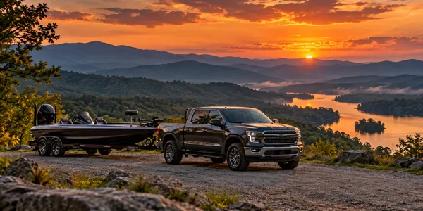 Tennessee landscape and vehicles at sunset